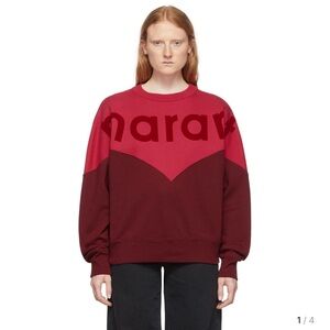 Isabel Marant Two-Tone Red and Burgundy Logo Sweatshirt